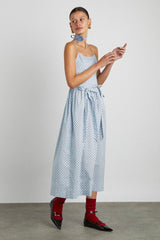 Occasion Wear | Women Damson Madder Penelope Midi - Blue & Red Spot