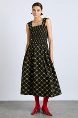 Occasion Wear | Women Damson Madder Tish Midi Dress - Black Bow Print