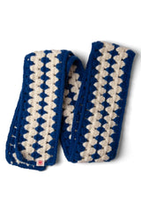 Scarves | Women Damson Madder Crochet Stripe Scarf - Blue
