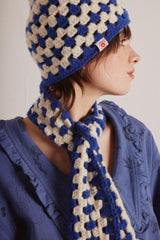 Scarves | Women Damson Madder Crochet Stripe Scarf - Blue