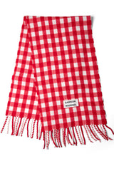 Scarves | Women Damson Madder Gingham Scarf In Responsible Wool - Red