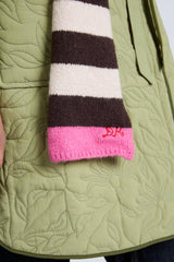 Scarves | Women Damson Madder Skinny Stripe Scarf In Choc & Ecru