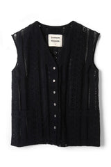 Tops | Women Damson Madder Alys Vest - Black Broderie