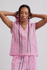 Tops | Women Damson Madder Alys Vest - Pink Broderie