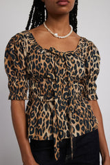 Tops | Women Damson Madder Bianca Ruffle Blouse - Leopard