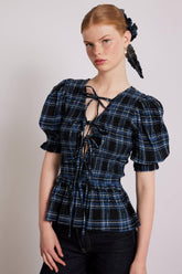 Tops | Women Damson Madder Bluebelle Blouse - Navy Check