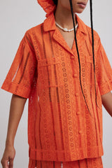 Tops | Women Damson Madder Chlo Shirt - Orange Broderie