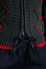 Tops | Women Damson Madder Grandpa Cardigan - Charcoal Cable