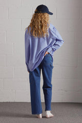 Tops | Women Damson Madder Kendall Ruffle Shirt - Blue Stripe