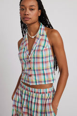 Tops | Women Damson Madder Maya Waistcoat - Picnic Check
