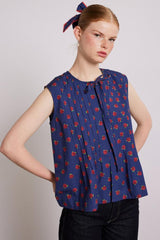 Tops | Women Damson Madder Nora Pin Tuck Blouse - Rose Print
