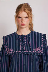 Tops | Women Damson Madder Nordine Blouse - Navy Stripe