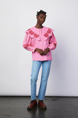 Tops | Women Damson Madder Romeo Organic Cotton Broderie Blouse - Pink