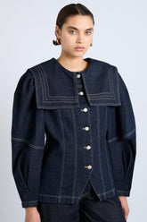 Tops | Women Damson Madder Sailor Denim Jacket - Dark Indigo