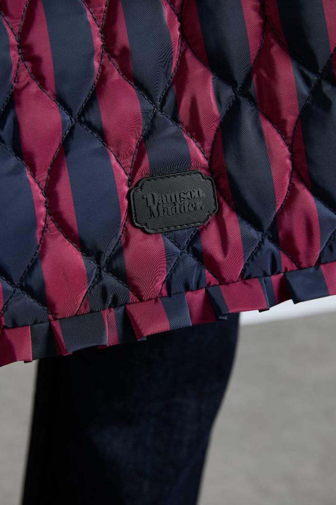 Bags | Women Damson Madder Frill Edge Ruched Tote Bag - Navy &amp; Burgundy Stripe