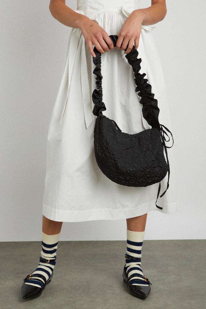 Bags | Women Damson Madder Quilted Ruched Kidney Bag - Black