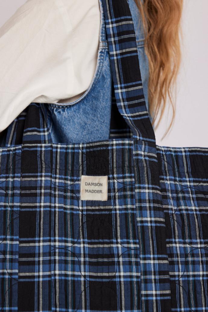 Bags | Women Damson Madder Reversible Tote Bag - Navy Check