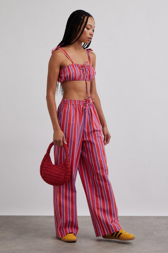 Bottoms | Women Damson Madder Chlo Trousers - Red Stripe
