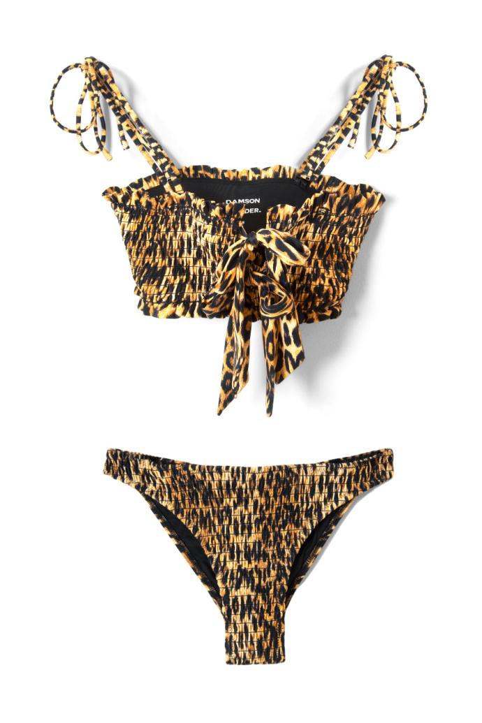 Bottoms | Women Damson Madder Classic Shirred Bikini Bottom - Leopard