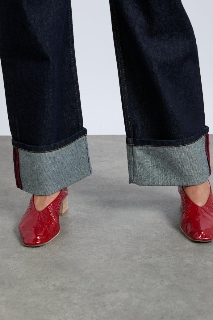 Bottoms | Women Damson Madder Italian Selvedge Sylvie Jeans With Turn Up