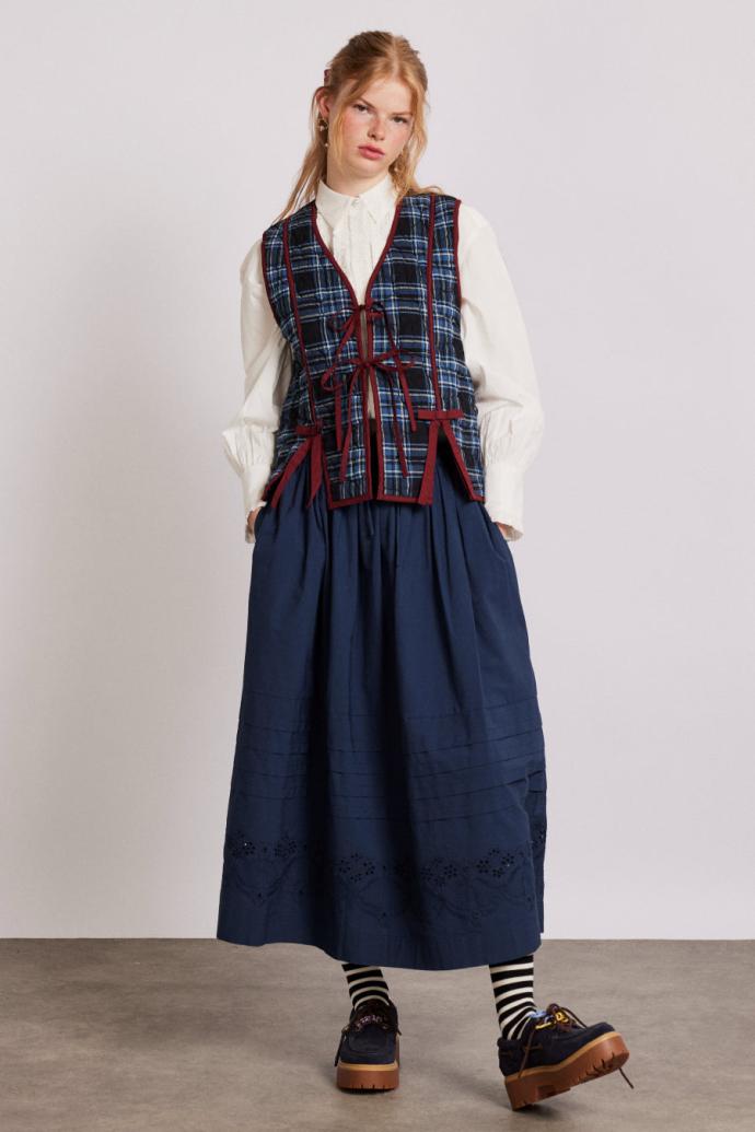 Bottoms | Women Damson Madder Kelsey Midi Skirt - Navy