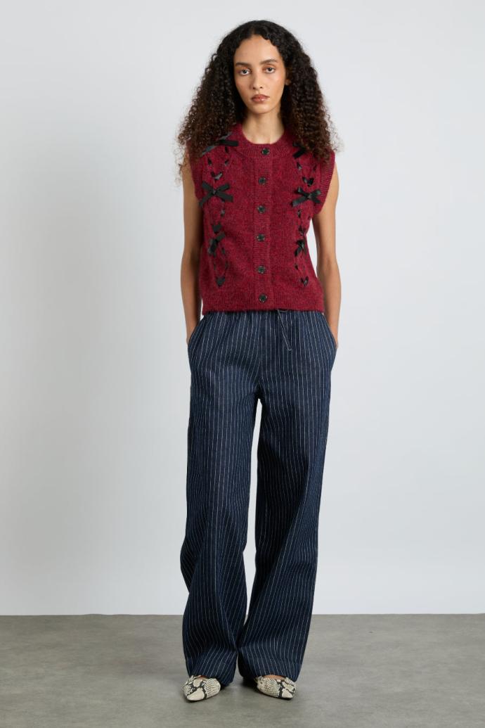 Bottoms | Women Damson Madder Rafe Jeans - Navy Pin Stripe