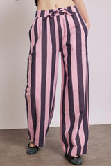 Bottoms | Women Damson Madder Rafe Pants - Pink Navy Stripe