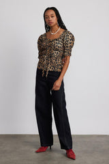 Co-ords | Women Damson Madder Bianca Ruffle Blouse - Leopard