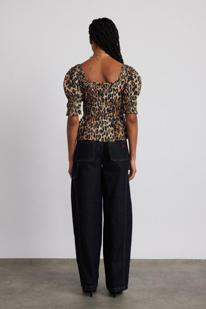 Co-ords | Women Damson Madder Bianca Ruffle Blouse - Leopard