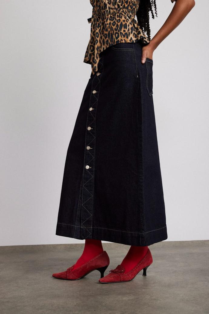Co-ords | Women Damson Madder Charley Denim Skirt - Dark Indigo