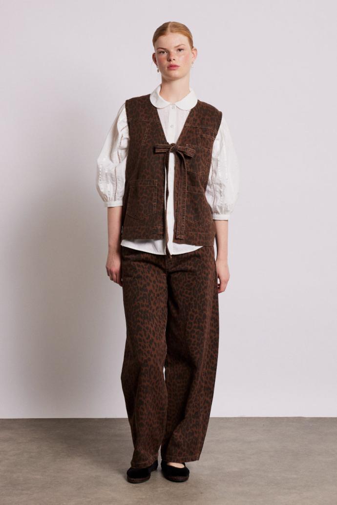 Co-ords | Women Damson Madder Dilly Denim Gilet - Dark Leopard