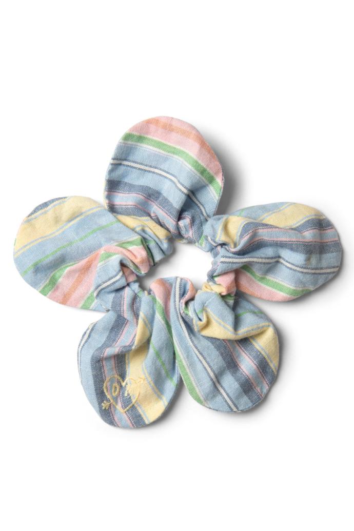 Co-ords | Women Damson Madder Flower Scrunchie In Multi Colour Stripe