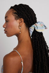 Co-ords | Women Damson Madder Flower Scrunchie In Multi Colour Stripe