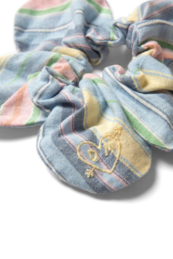 Co-ords | Women Damson Madder Flower Scrunchie In Multi Colour Stripe