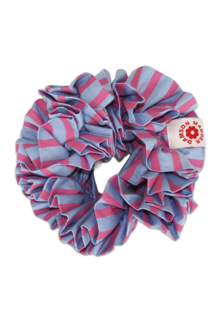 Co-ords | Women Damson Madder Garter Scrunchie - Blue And Pink Stripe