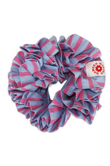 Co-ords | Women Damson Madder Garter Scrunchie - Blue And Pink Stripe