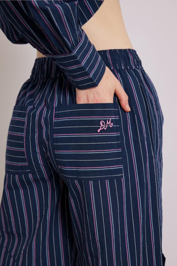Co-ords | Women Damson Madder Harrison Trousers - Navy Stripe