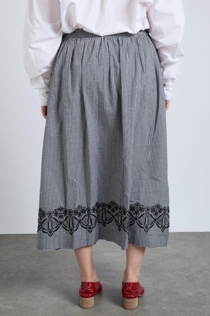 Co-ords | Women Damson Madder Keeley Midi Skirt - Black Gingham