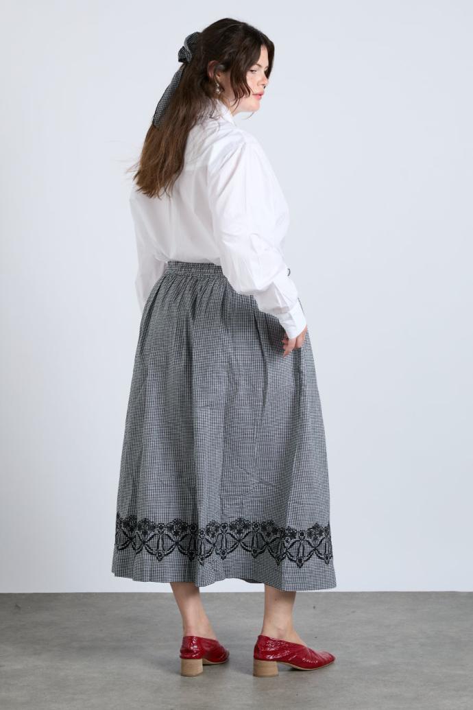 Co-ords | Women Damson Madder Keeley Midi Skirt - Black Gingham