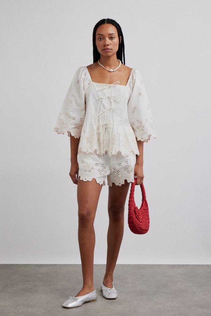 Co-ords | Women Damson Madder Lana Shorts - Broderie