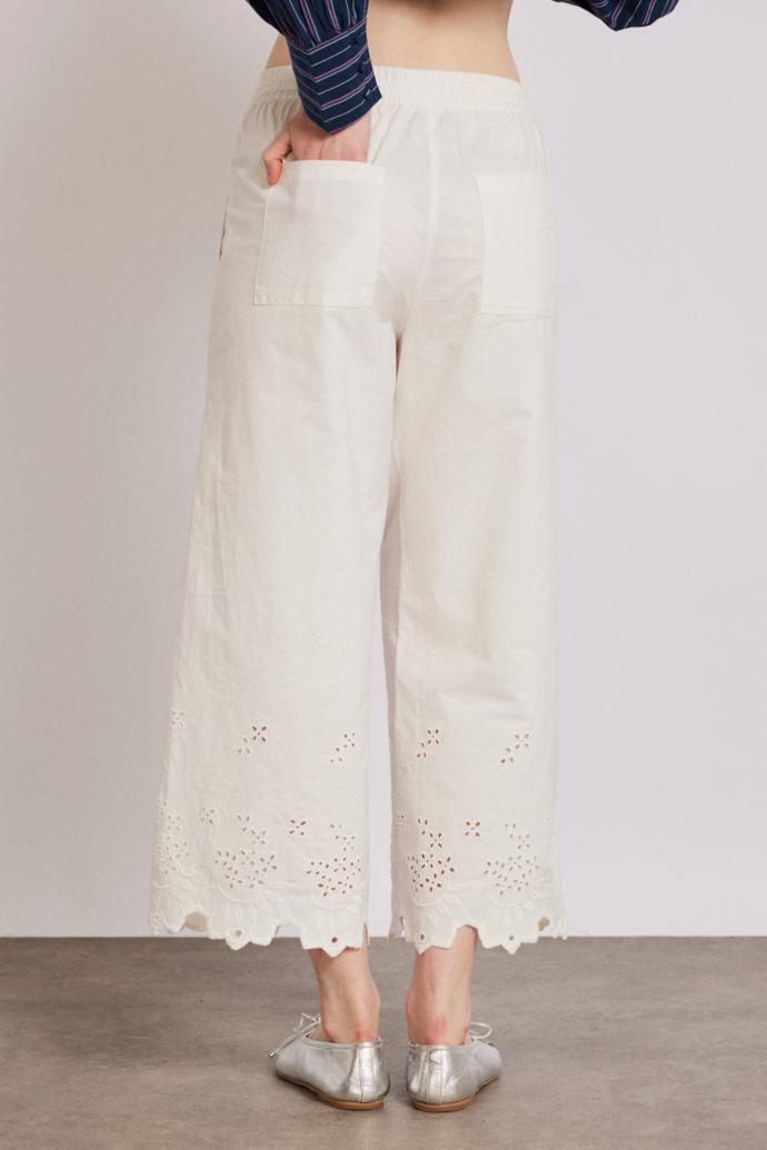 Co-ords | Women Damson Madder Lana Trousers - White Broderie