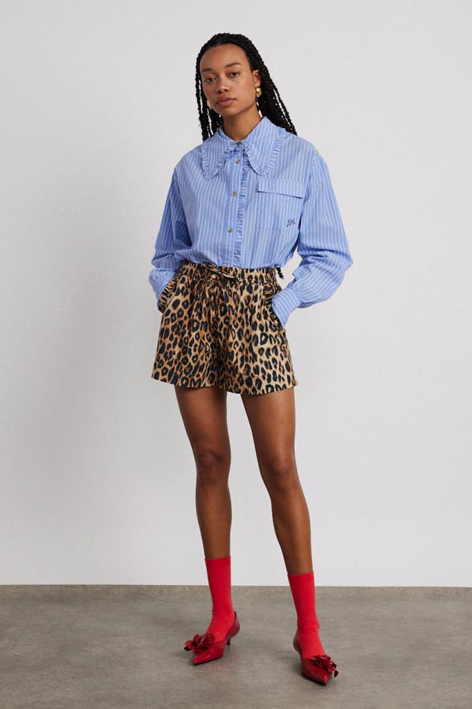 Co-ords | Women Damson Madder Leopard Pull On Shorts