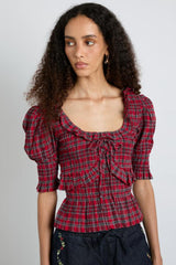 Co-ords | Women Damson Madder Meghan Blouse - Red Check