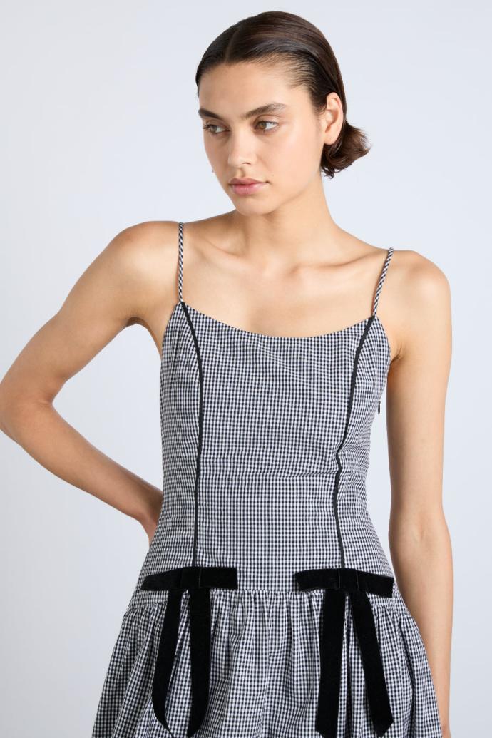 Co-ords | Women Damson Madder Persephone Midi Dress - Black Gingham