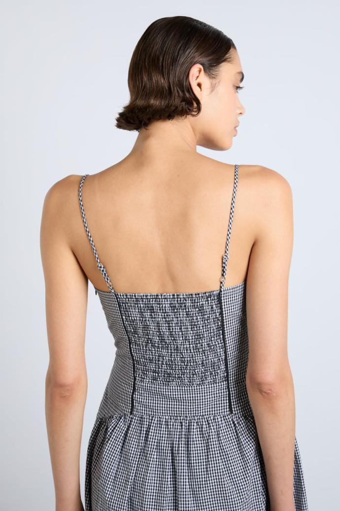 Co-ords | Women Damson Madder Persephone Midi Dress - Black Gingham