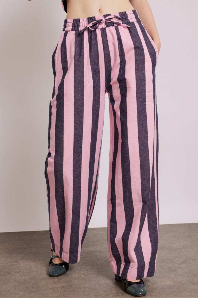Co-ords | Women Damson Madder Rafe Pants - Pink Navy Stripe
