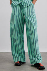 Co-ords | Women Damson Madder Sydney Coastal Cargo Pants - Mint Stripe