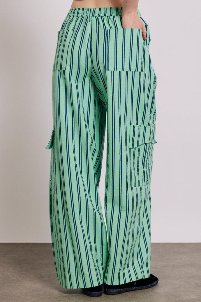 Co-ords | Women Damson Madder Sydney Coastal Cargo Pants - Mint Stripe