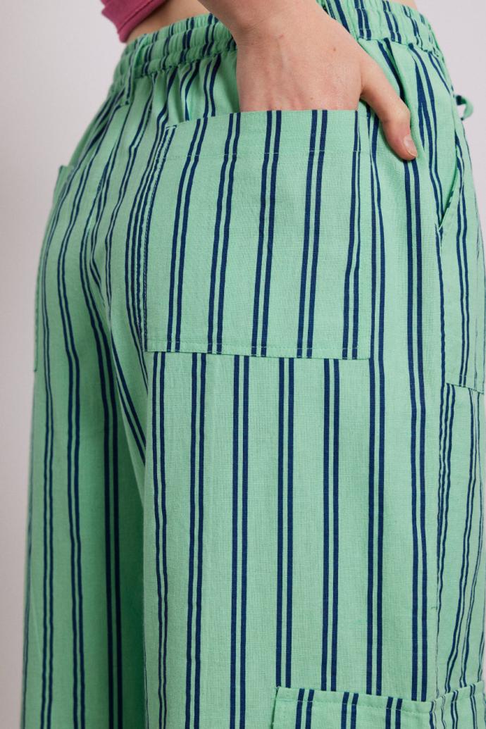 Co-ords | Women Damson Madder Sydney Coastal Cargo Pants - Mint Stripe