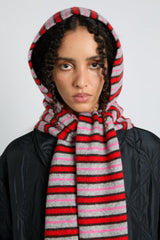 Cold Weather Accessories | Women Damson Madder Hooded Scarf In Stripe